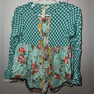Matilda Jane x Joanna Gaines Floral Long Sleeve Button Down, size 6